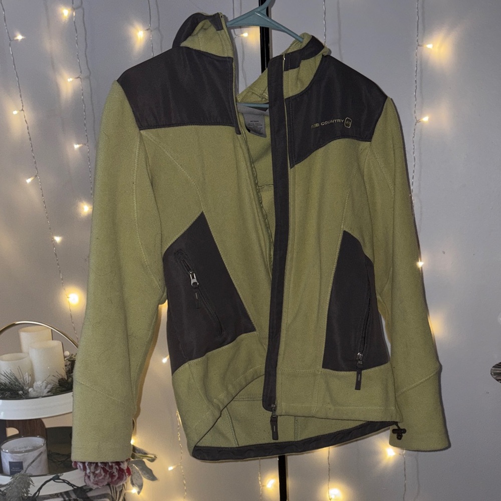 Columbia Lime and Gray Hooded Jacket